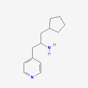 molecular formula C13H20N2 B13297203 1-Cyclopentyl-3-(pyridin-4-yl)propan-2-amine 