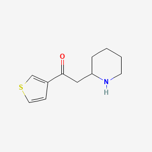 molecular formula C11H15NOS B13297210 2-(Piperidin-2-yl)-1-(thiophen-3-yl)ethan-1-one 