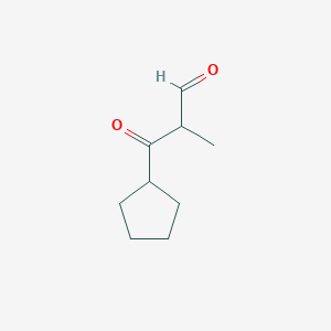 molecular formula C9H14O2 B13297233 3-Cyclopentyl-2-methyl-3-oxopropanal 