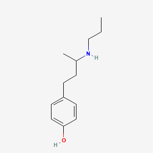 molecular formula C13H21NO B13297236 4-[3-(Propylamino)butyl]phenol 