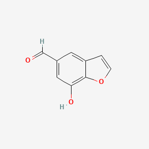 molecular formula C9H6O3 B13297253 7-Hydroxy-1-benzofuran-5-carbaldehyde 