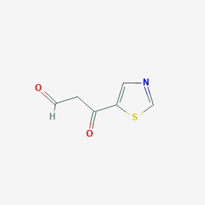 molecular formula C6H5NO2S B13297292 3-Oxo-3-(1,3-thiazol-5-yl)propanal 