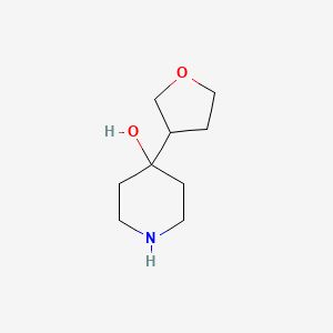 molecular formula C9H17NO2 B13297418 4-(Oxolan-3-yl)piperidin-4-ol 