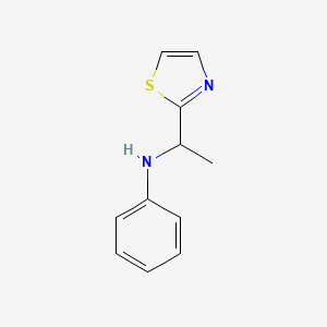 molecular formula C11H12N2S B13297422 N-[1-(1,3-thiazol-2-yl)ethyl]aniline 