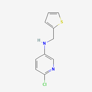 molecular formula C10H9ClN2S B13297455 6-chloro-N-(thiophen-2-ylmethyl)pyridin-3-amine 