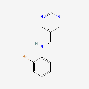 molecular formula C11H10BrN3 B13297462 2-bromo-N-(pyrimidin-5-ylmethyl)aniline 