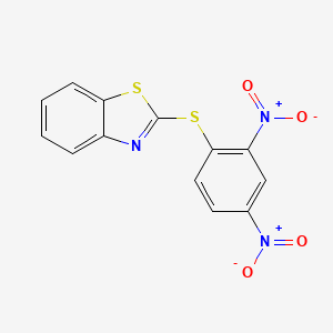 molecular formula C13H7N3O4S2 B1329758 2-(2,4-Dinitrophenylthio)benzothiazole CAS No. 4230-91-5