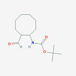 molecular formula C14H25NO3 B13297655 tert-Butyl N-(2-formylcyclooctyl)carbamate 