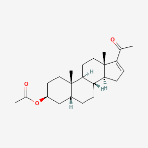 molecular formula C23H34O3 B1329776 5beta-Pregn-16-en-20-one, 3beta-hydroxy-, acetate CAS No. 2601-07-2