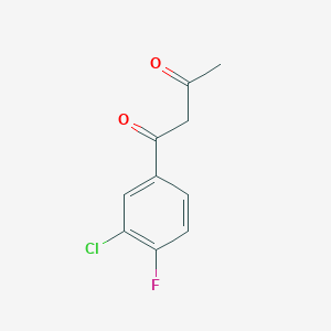 molecular formula C10H8ClFO2 B13297811 1-(3-Chloro-4-fluorophenyl)butane-1,3-dione 