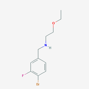 molecular formula C11H15BrFNO B13297838 [(4-Bromo-3-fluorophenyl)methyl](2-ethoxyethyl)amine 