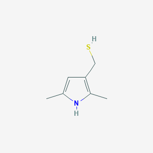 molecular formula C7H11NS B13297876 (2,5-Dimethyl-1H-pyrrol-3-YL)methanethiol 