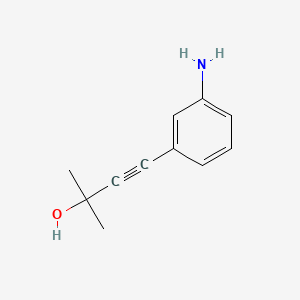 molecular formula C11H13NO B1329792 4-(3-Aminophenyl)-2-methyl-3-butyn-2-ol CAS No. 69088-96-6