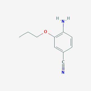molecular formula C10H12N2O B13297967 4-Amino-3-propoxybenzonitrile 
