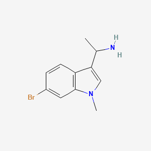 molecular formula C11H13BrN2 B13297970 1-(6-Bromo-1-methyl-1H-indol-3-YL)ethan-1-amine 