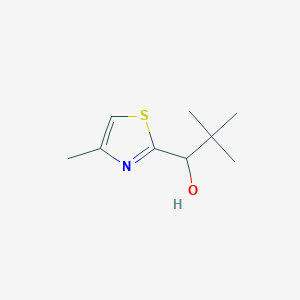 molecular formula C9H15NOS B13297995 2,2-Dimethyl-1-(4-methyl-1,3-thiazol-2-yl)propan-1-ol 