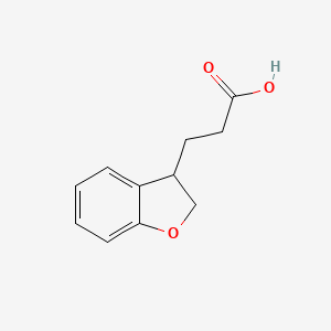 molecular formula C11H12O3 B13298050 3-(2,3-Dihydro-1-benzofuran-3-yl)propanoic acid 