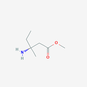 molecular formula C7H15NO2 B13298090 Methyl (3R)-3-amino-3-methylpentanoate 