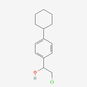 molecular formula C14H19ClO B13298096 2-Chloro-1-(4-cyclohexylphenyl)ethan-1-ol 