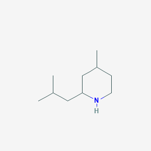 molecular formula C10H21N B13298125 4-Methyl-2-(2-methylpropyl)piperidine 