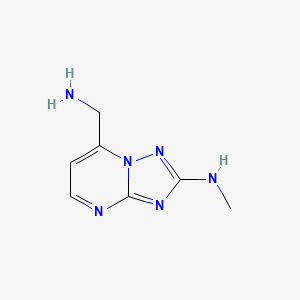 molecular formula C7H10N6 B13298133 7-(Aminomethyl)-N-methyl-[1,2,4]triazolo[1,5-a]pyrimidin-2-amine 
