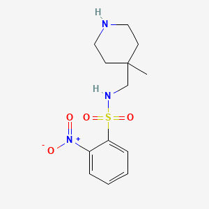 molecular formula C13H19N3O4S B13298134 N-[(4-Methylpiperidin-4-yl)methyl]-2-nitrobenzene-1-sulfonamide 