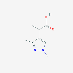 molecular formula C9H14N2O2 B13298211 2-(1,3-Dimethyl-1H-pyrazol-4-yl)butanoic acid 