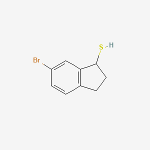 molecular formula C9H9BrS B13298317 6-bromo-2,3-dihydro-1H-indene-1-thiol 