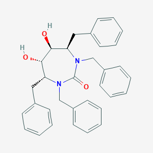 molecular formula C33H34N2O3 B132984 2H-1,3-Diazepin-2-one, hexahydro-5,6-dihydroxy-1,3,4,7-tetrakis(phenylmethyl)-, (4R,5S,6S,7R)- CAS No. 153223-23-5