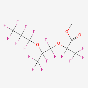 molecular formula C10H3F17O4 B1329845 Methyl 2,3,3,3-tetrafluoro-2-(1,1,2,3,3,3-hexafluoro-2-(perfluoropropoxy)propoxy)propanoate CAS No. 26131-32-8