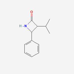 molecular formula C12H15NO B13298498 4-Phenyl-3-(propan-2-YL)azetidin-2-one 
