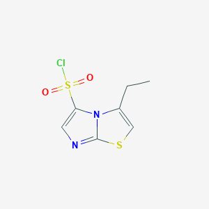 molecular formula C7H7ClN2O2S2 B13298560 3-Ethylimidazo[2,1-B][1,3]thiazole-5-sulfonyl chloride 