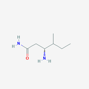 molecular formula C7H16N2O B13298781 (3R)-3-amino-4-methylhexanamide 