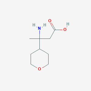 molecular formula C9H17NO3 B13298790 3-Amino-3-(oxan-4-YL)butanoic acid 