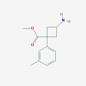 molecular formula C13H17NO2 B13298821 Methyl 3-amino-1-(3-methylphenyl)cyclobutane-1-carboxylate 