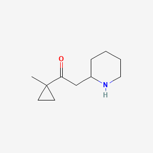 molecular formula C11H19NO B13298842 1-(1-Methylcyclopropyl)-2-(piperidin-2-yl)ethan-1-one 