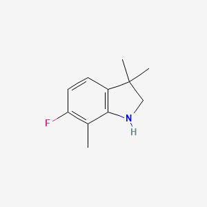 molecular formula C11H14FN B13298845 6-fluoro-3,3,7-trimethyl-2,3-dihydro-1H-indole 
