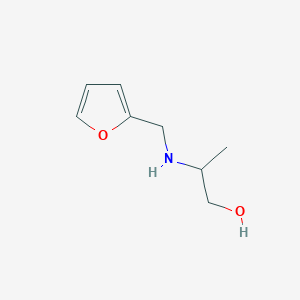 molecular formula C8H13NO2 B13298925 2-[(Furan-2-ylmethyl)amino]propan-1-ol 