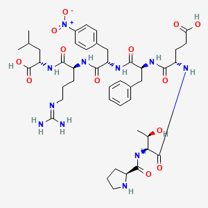 molecular formula C44H63N11O13 B1329896 H-Pro-thr-glu-phe-P-nitro-phe-arg-leu-OH CAS No. 90331-82-1