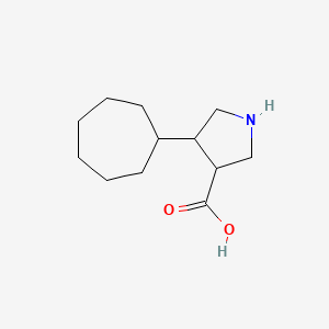 molecular formula C12H21NO2 B13298992 4-Cycloheptylpyrrolidine-3-carboxylic acid 