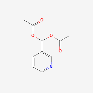 molecular formula C10H11NO4 B13299032 Methanediol, 1-(3-pyridinyl)-, 1,1-diacetate 