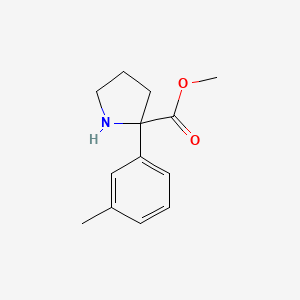 molecular formula C13H17NO2 B13299047 Methyl 2-(3-methylphenyl)pyrrolidine-2-carboxylate 