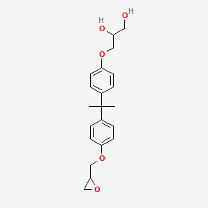 molecular formula C21H26O5 B1329907 3-(4-(1-(4-(2,3-Epoxypropoxy)phenyl)-1-methylethyl)phenoxy)propane-1,2-diol CAS No. 76002-91-0