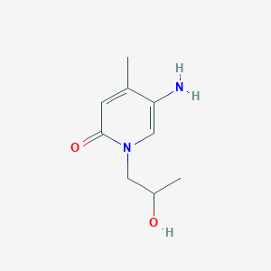 molecular formula C9H14N2O2 B13299212 5-Amino-1-(2-hydroxypropyl)-4-methyl-1,2-dihydropyridin-2-one 