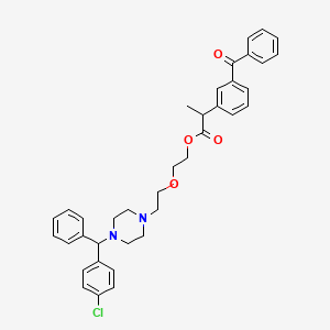 B1329923 2-[2-[4-[(4-Chlorophenyl)benzyl]piperazin-1-YL]ethoxy]ethyl 2-(3-benzoylphenyl)propionate CAS No. 75626-98-1