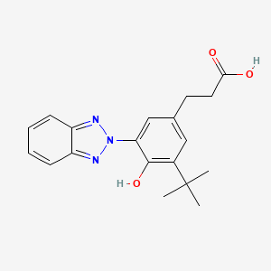 molecular formula C19H21N3O3 B1329929 Benzenepropanoic acid, 3-(2H-benzotriazol-2-yl)-5-(1,1-dimethylethyl)-4-hydroxy- CAS No. 84268-36-0