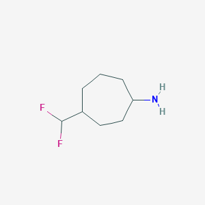 molecular formula C8H15F2N B13299293 4-(Difluoromethyl)cycloheptan-1-amine 