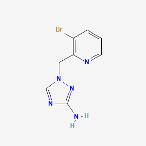 molecular formula C8H8BrN5 B13299341 1-[(3-Bromopyridin-2-yl)methyl]-1H-1,2,4-triazol-3-amine 