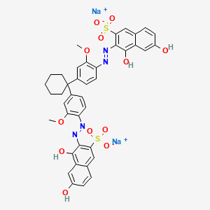 molecular formula C40H34N4Na2O12S2 B1329935 Disodium 3,3'-[cyclohexylidenebis[(2-methoxy-4,1-phenylene)azo]]bis(4,6-dihydroxynaphthalene-2-sulphonate) CAS No. 6459-69-4