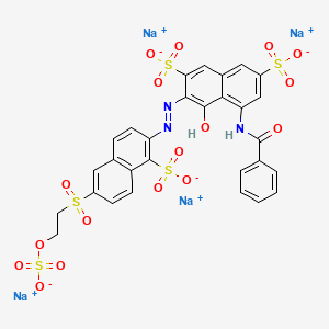 molecular formula C29H19N3Na4O17S5 B1329941 2,7-Naphthalenedisulfonic acid, 5-(benzoylamino)-4-hydroxy-3-((1-sulfo-6-((2-(sulfooxy)ethyl)sulfonyl)-2-naphthalenyl)azo)-, sodium salt CAS No. 85586-40-9